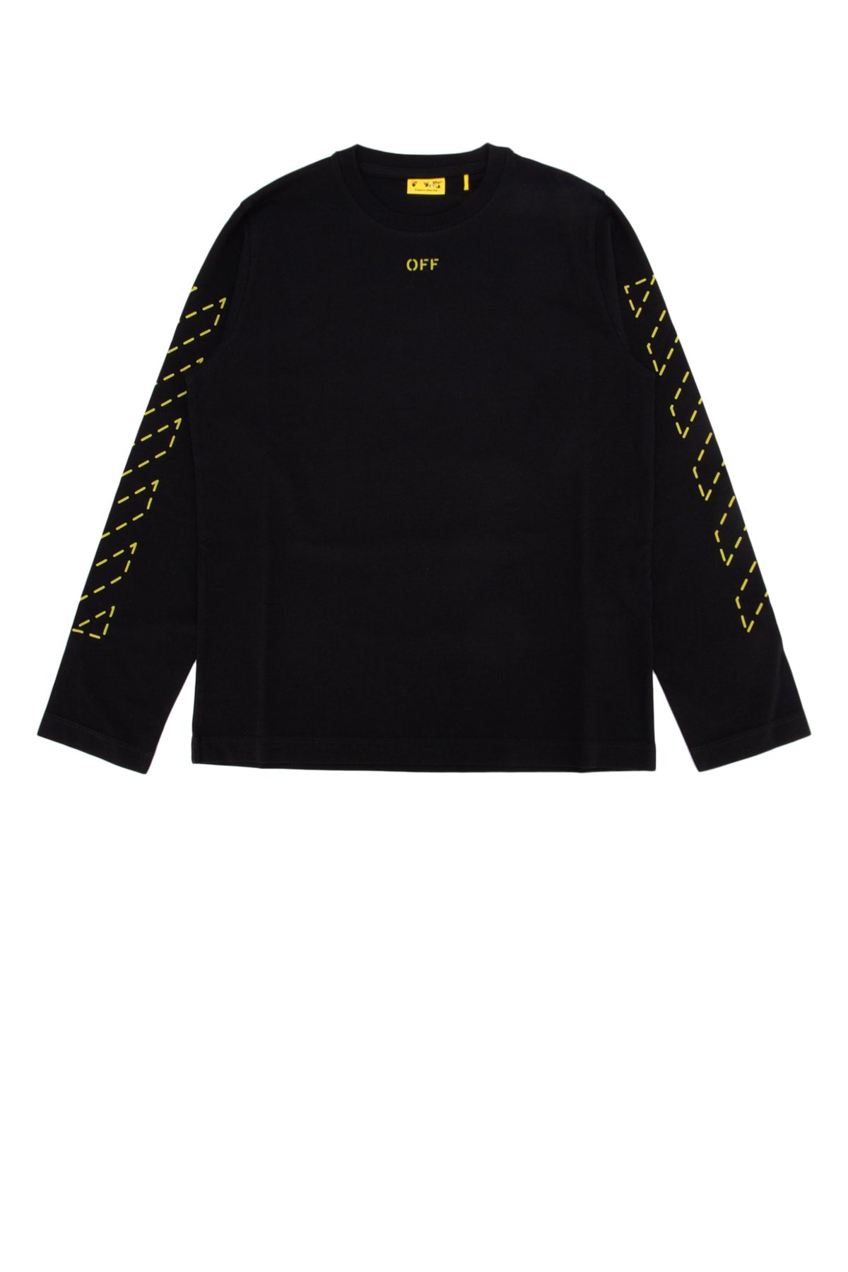 ARROW_STITCHED_TEE_LS_BLACK_LIME_OBAB001F24JER001_1014_Image_1