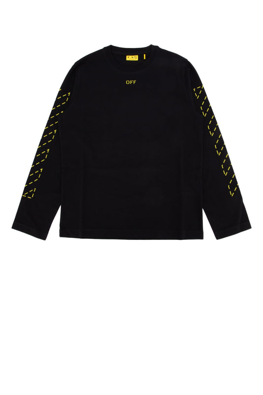 ARROW_STITCHED_TEE_LS_BLACK_LIME_OBAB001F24JER001_1014_Image_1