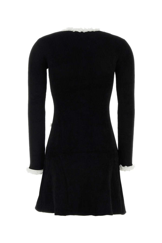 BLACK_CHENILLE_KNIT_FLOWER_TRIM_MINI_DRESS_AW26099SB_BLACK_Image_2