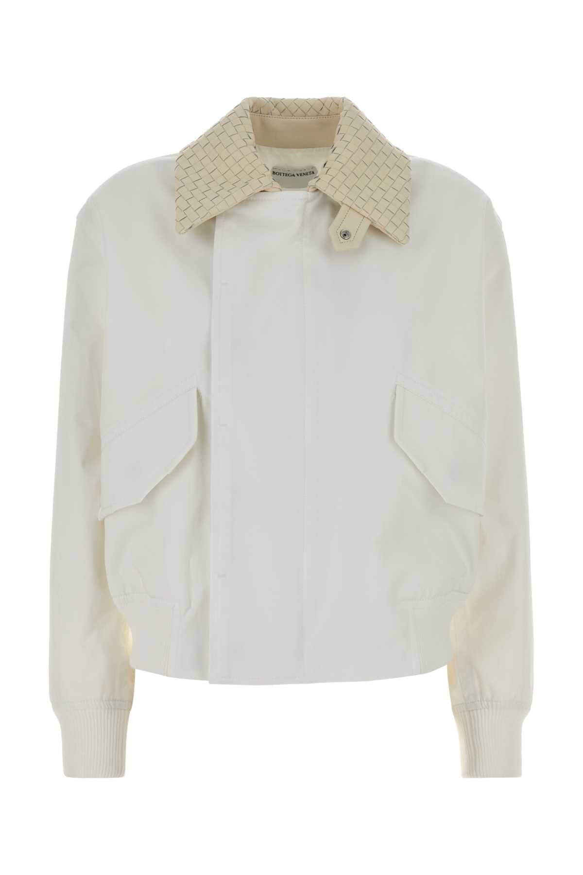 BLUSON_COTONE_COLLETTO_PELLE_BIANCO_INTRECCIO_869436V6KO0_9000_Image_1