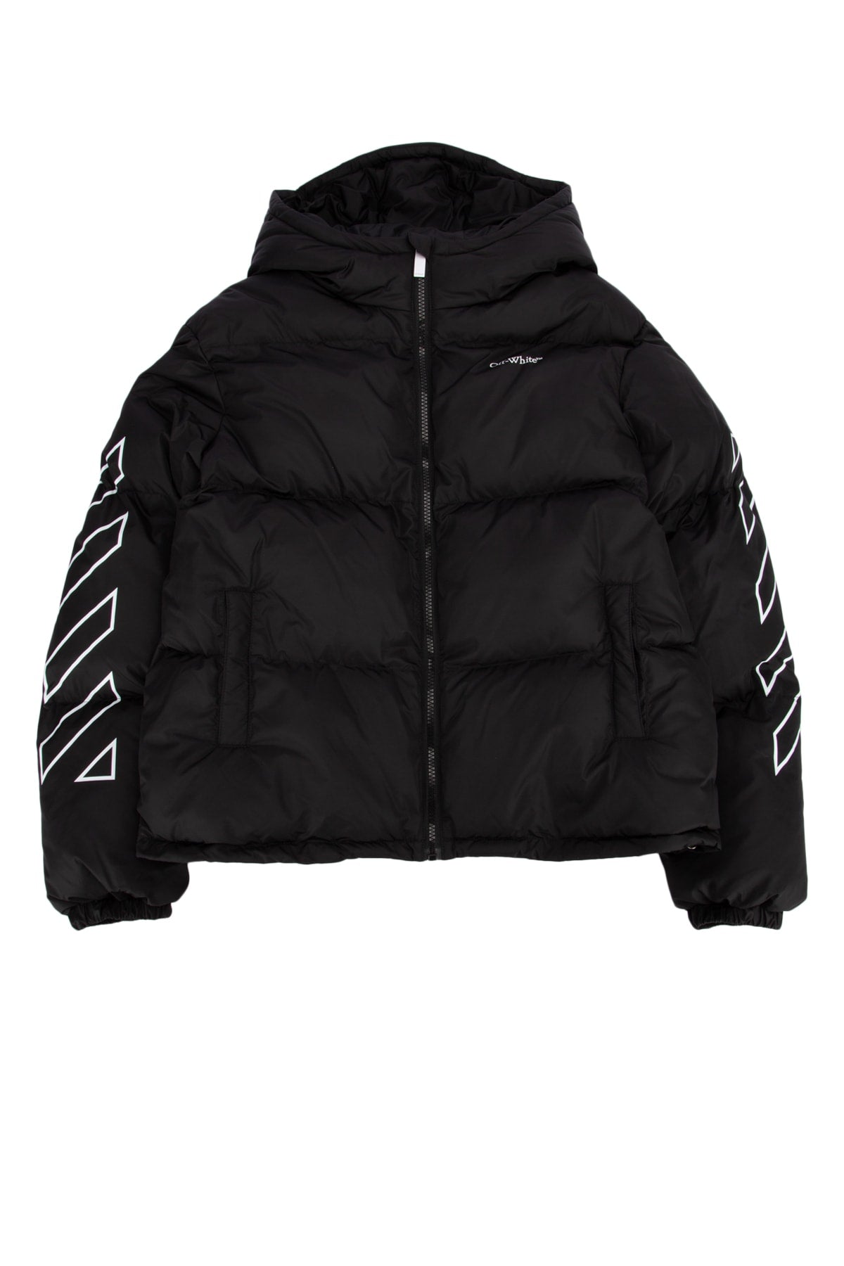 BOOKISH_DIAG_SHORT_PUFFER_BLACK_WHITE_OBEJ002F24FAB002_1001_Image_1
