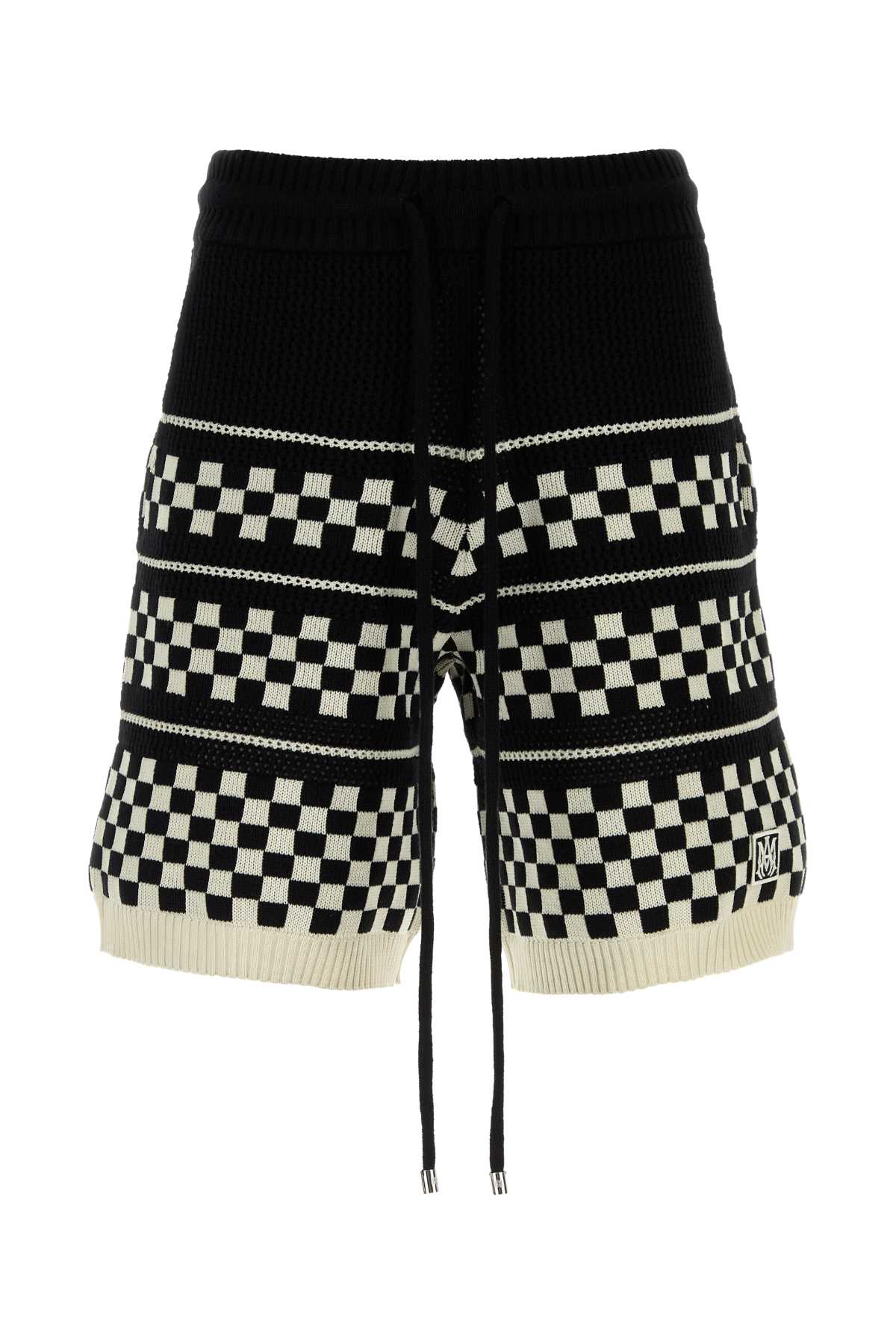 CHECKERED_MESH_SHORT_AMBMSO1057_BLACK_Image_1