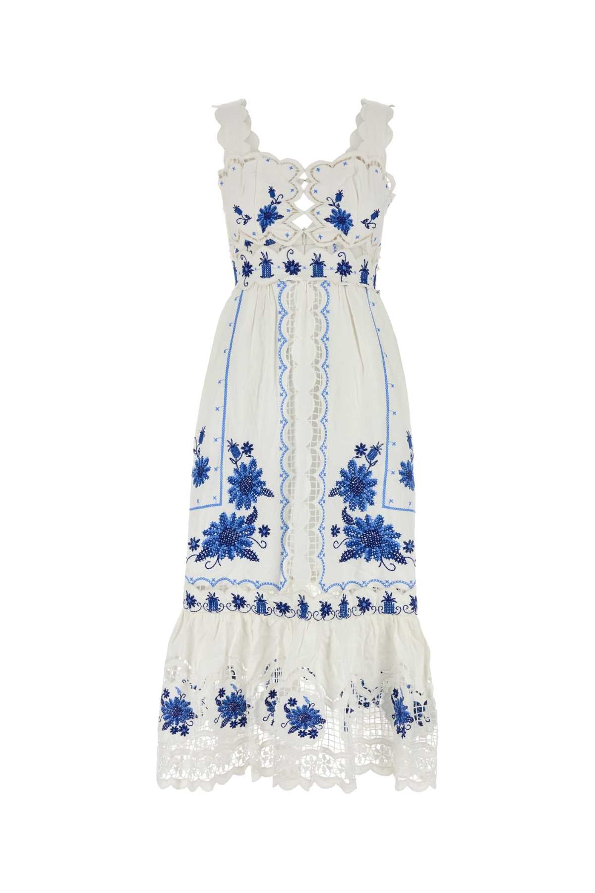 CROSS_STITCH_RICHELIEU_SUNFLOWER_OFF-WHITE_MIDI_DR_343969_L0025_Image_1