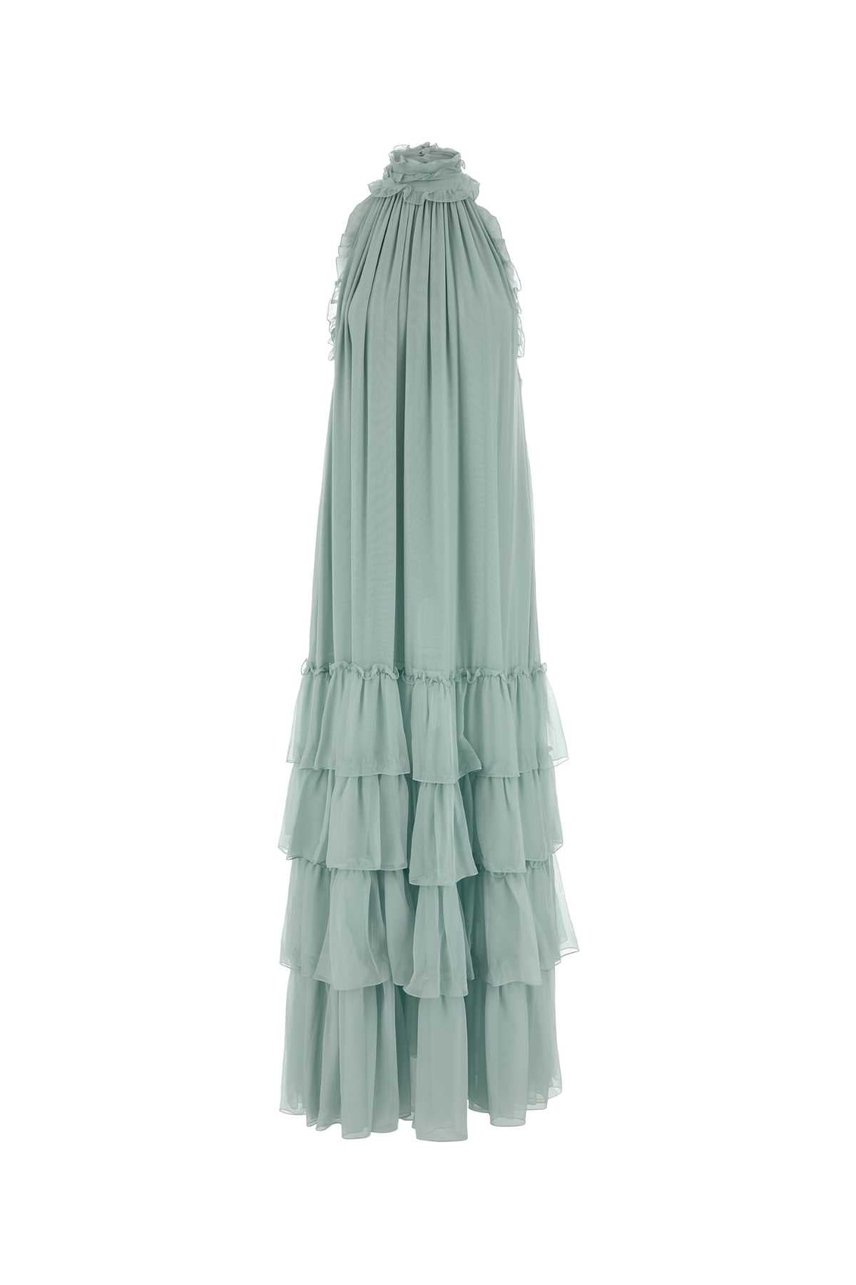 DASSA_SILK_GEORGETTEHIGH-NECK_GOWN_WRUFFLE_HEM_PS2644_MELONGREEN2046_Image_1
