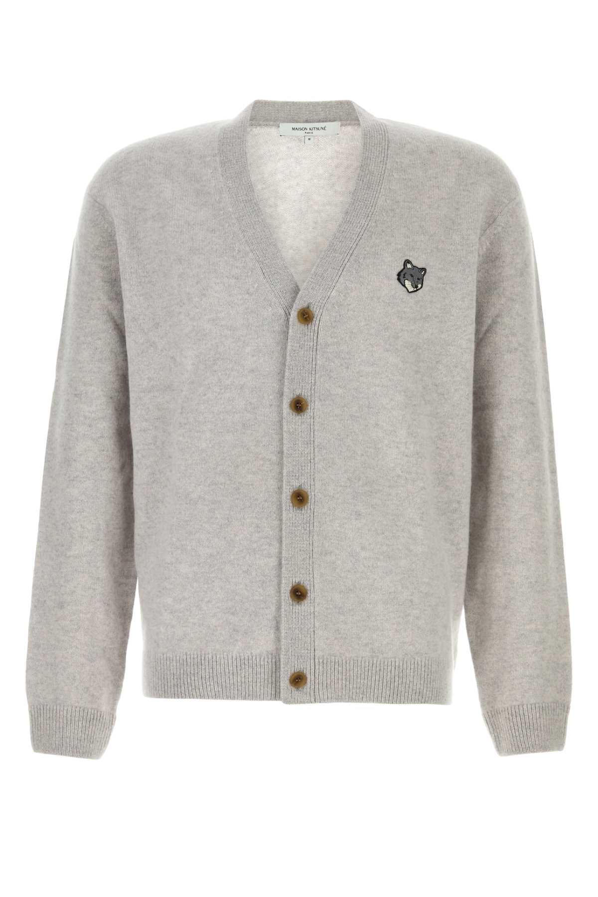 FOX_HEAD_LAMBWSOOL_COMFORT_CARDIGAN_LIGHT_GREY_MEL_PM00502KT1006_H120_Image_1