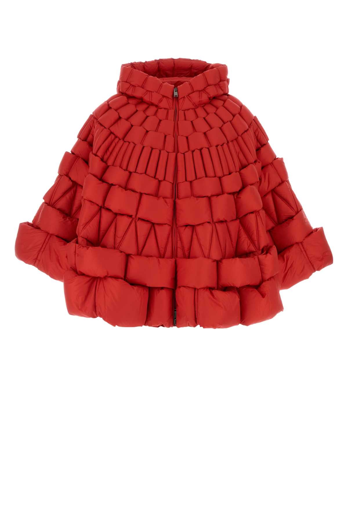 HOODED_PUFFER_CAPE_RX26AWT014_RED_Image_1