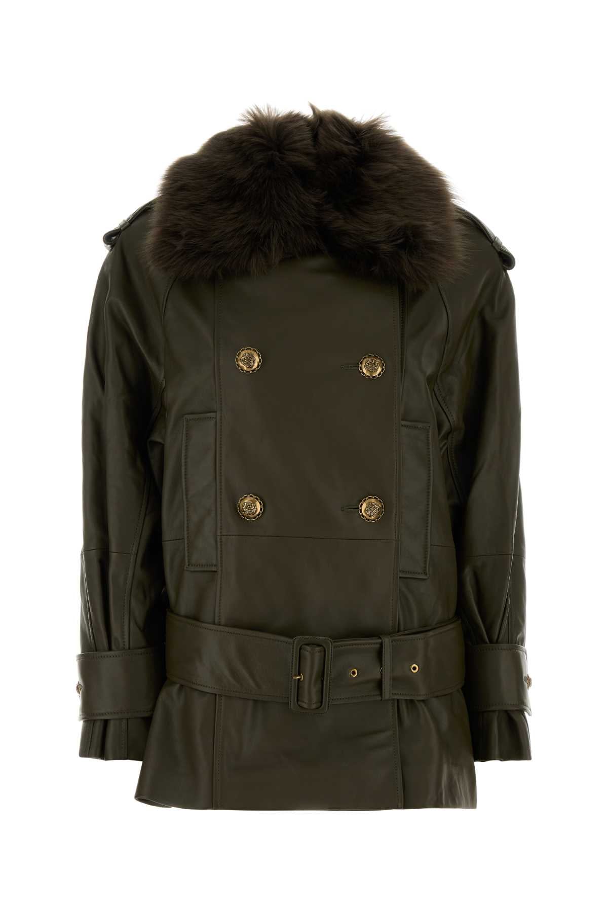 HYPNOTIC_LEATHER_SHORT_TRENCH_4992JF251_OLV_Image_1