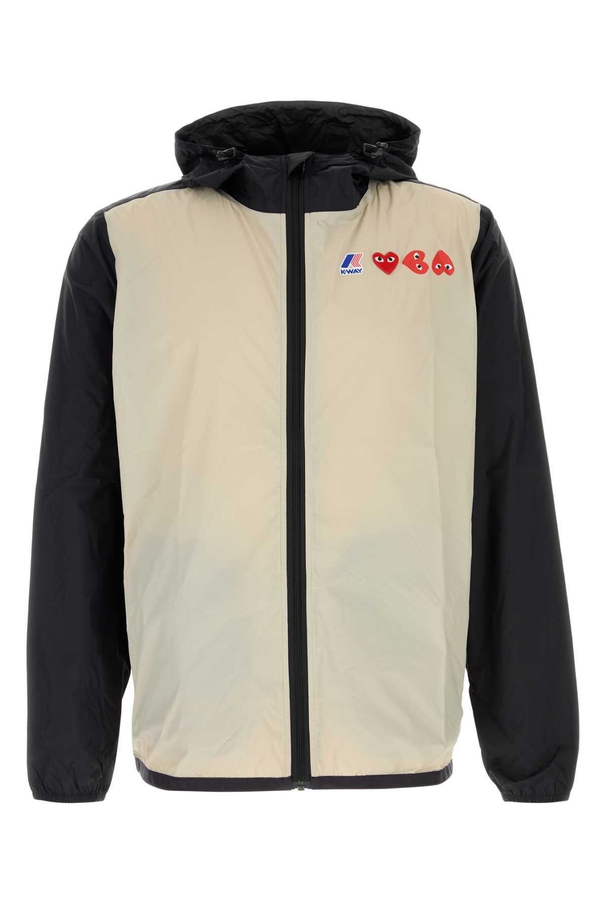 K-WAY_FULL_ZIP_JACKET_RED_EMBLEM_AZJ505051_BEIGEBLACK_Image_1