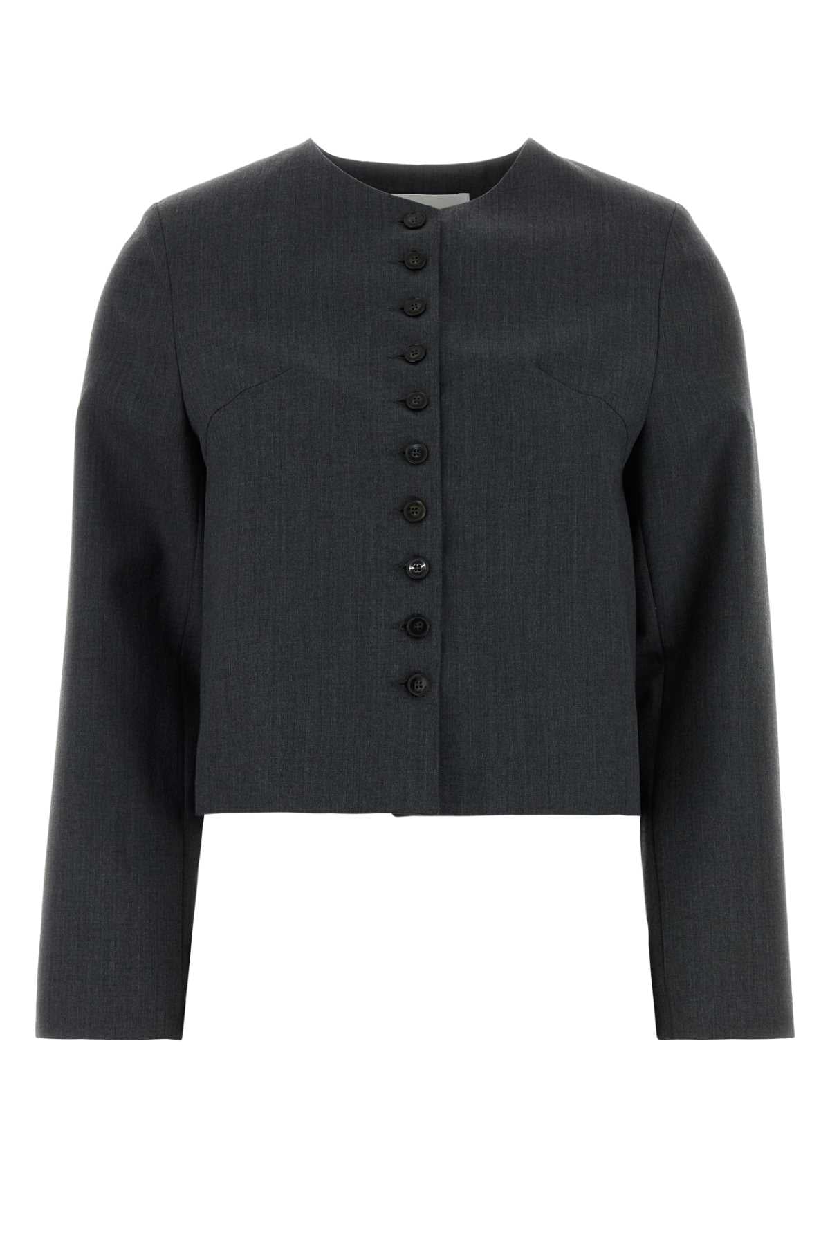 KATYA_BUTTON-UP_BOXY_TOP_-_DARK_GREY_MELANGE_TOFS23059134_DARKGREYMEL_Image_1