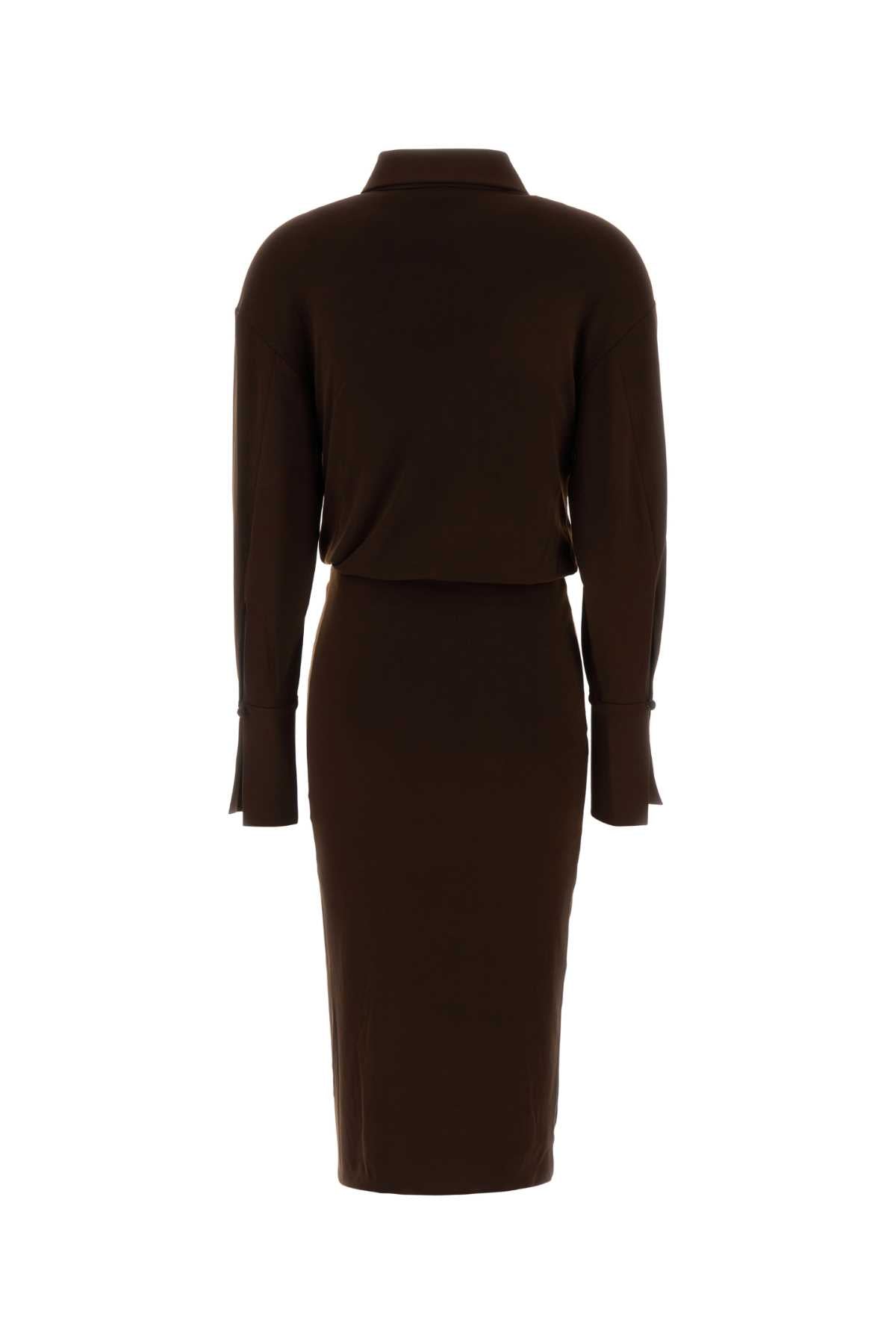 LILIA_MIDI_DRESS_-_DEEP_V_COLLAR_MIDI_DRESS_T200108ATJP199_DARKBROWN_Image_2