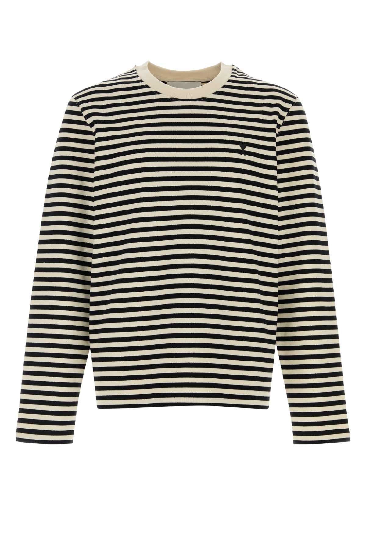 LONGSLEEVESSTRIPEDTSHIRTWITHBLACKAMIDECOEUREMBROID_UTS414JE0241_044_Image_1