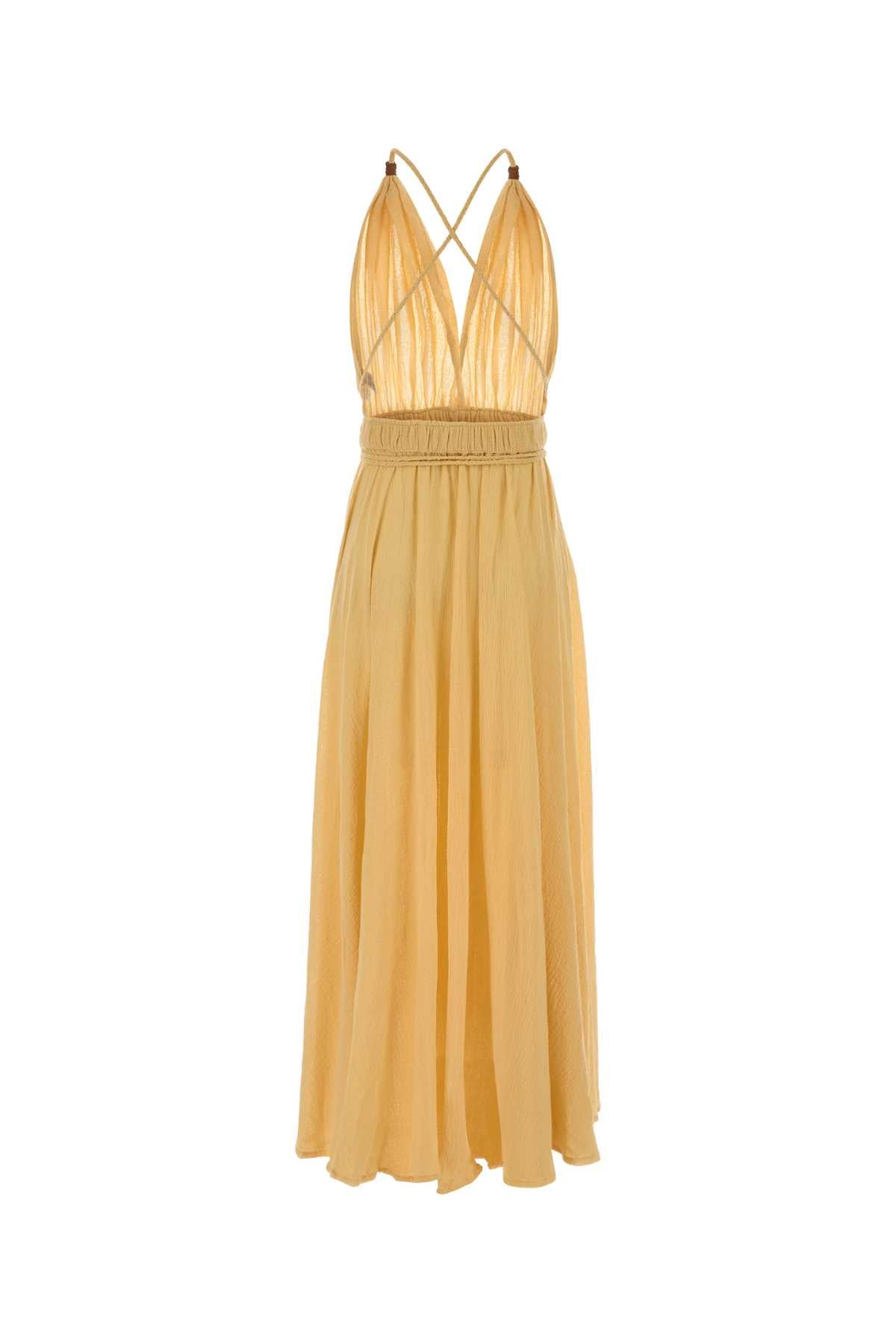 LONG_COTTON_GAUZE_DRESS_WDEEP_VNECK_FRONT_SLITS_HERA_GAUZE_STRAW_Image_2