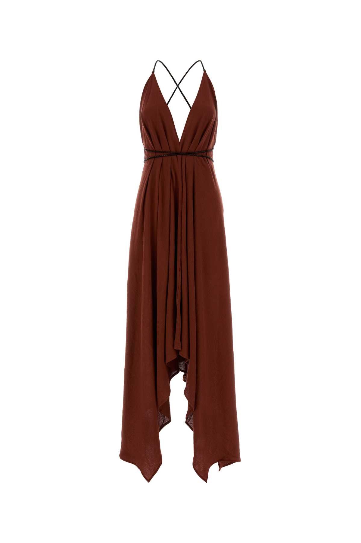 LONG_V_NECK_DRESS_WITH_ADJUSTABLE_LEATHER_TIES_YATZIL_KAOBA_Image_1
