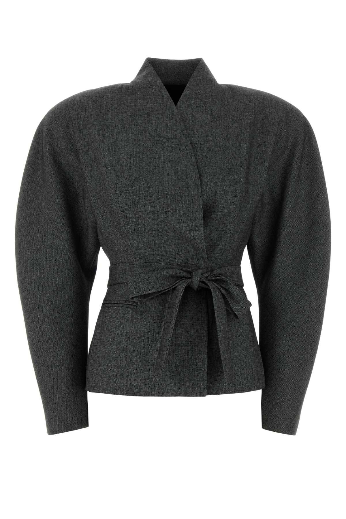 MARGAUX_-_ROUNDED_SHOULDER_JACKET_T203064BTNP269_GREYBLACK_Image_1
