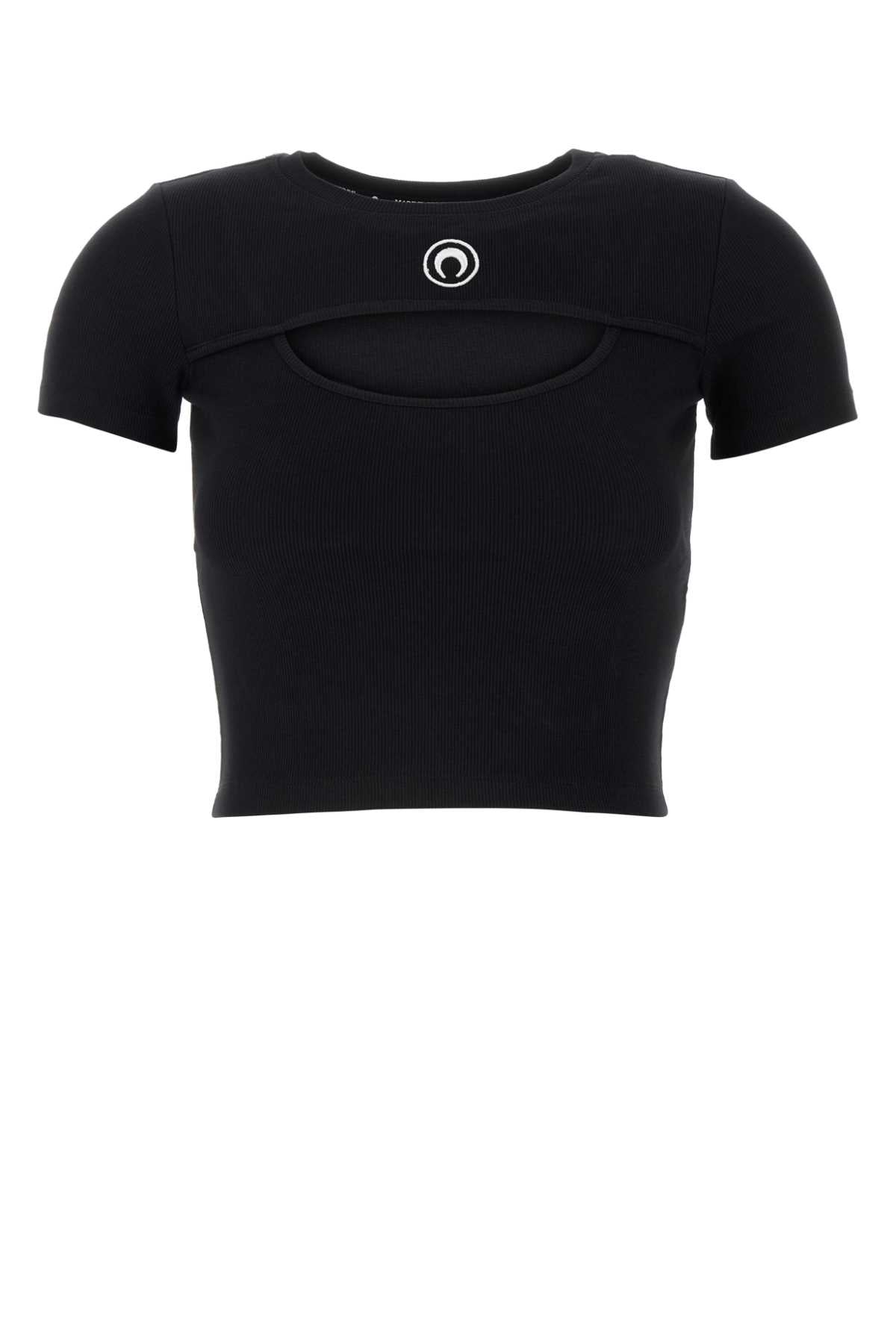MOON_LOGO_RIBBED_JERSEY_CUT-OUT_T-SHIRT_WTT023ACJER0011_BK99_Image_1
