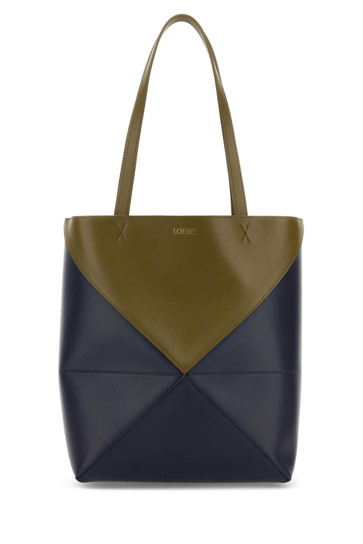 PUZZLE_FOLD_TOTE_BICOLOUR_M_A779G50X18_OLIVEABYSSBLUE_Image_1