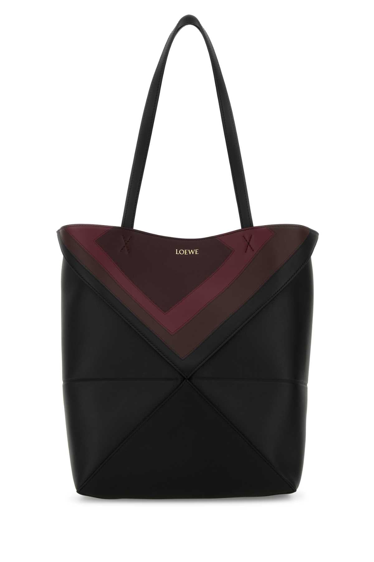 PUZZLE_FOLD_TOTE_M_SQUARE_A779G50X96_BLACKBURGUNDY_Image_1