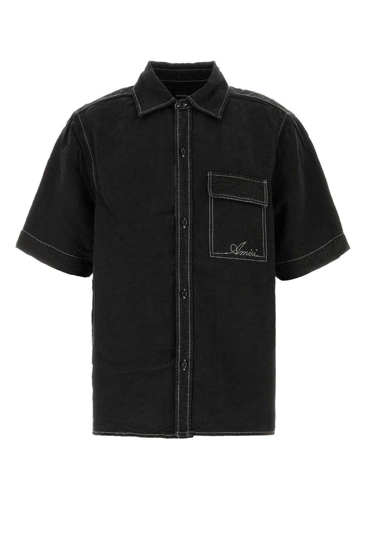 SCRIPT_LINEN_GD_PKT_SS_SHIRT_AMTOSH1156_BLACK_Image_1