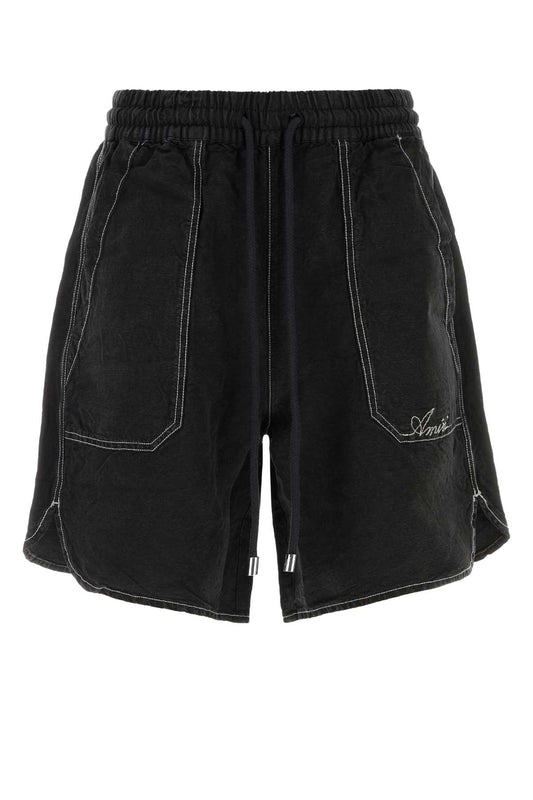 SCRIPT_LINEN_GD_SHORT_AMBMSO1081_BLACK_Image_1