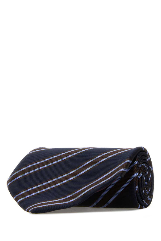 SILK_STRIPE_TIE_WPK410W25_NAVYBROWN_Image_1