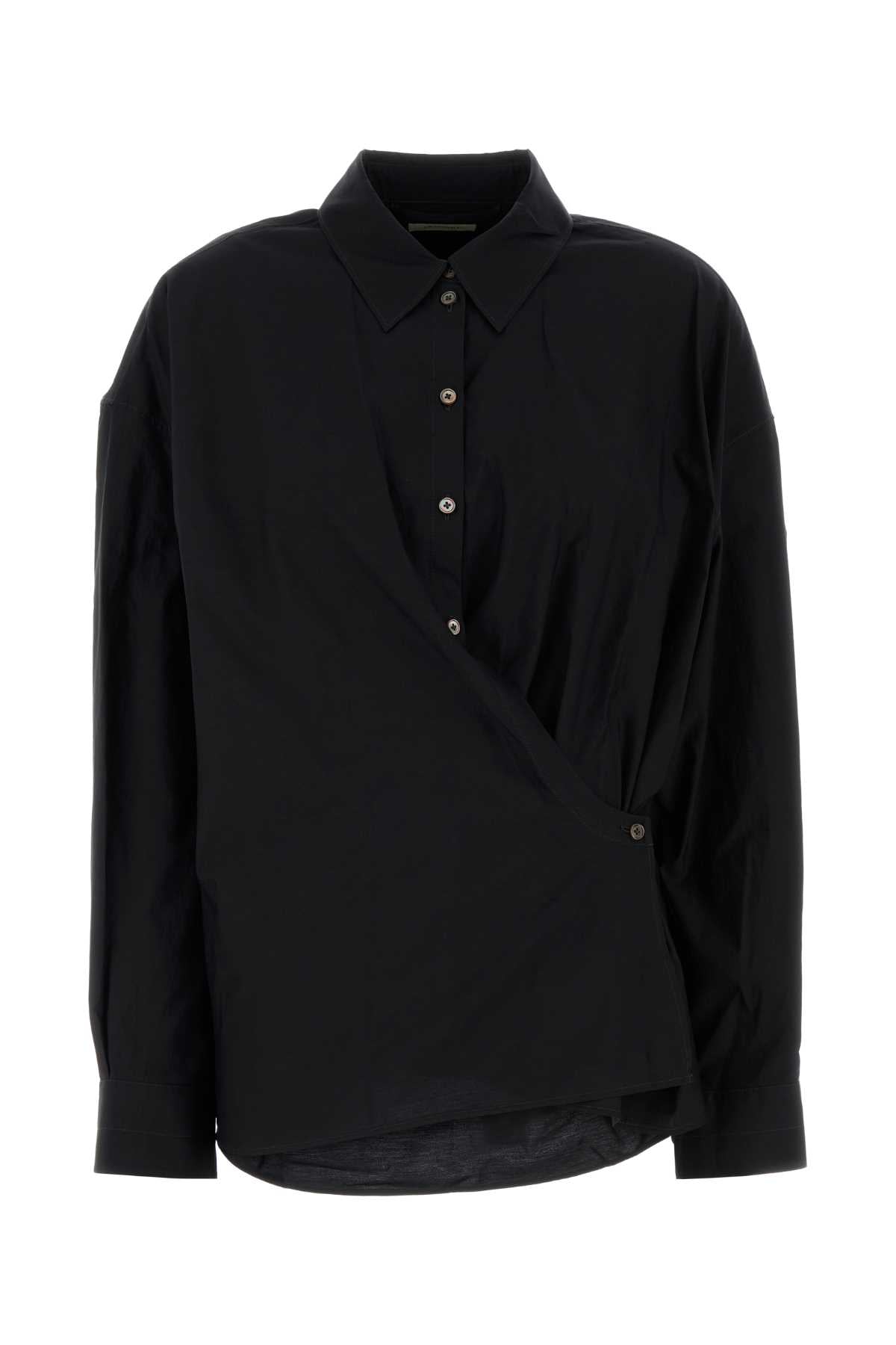 STRAIGHT_COLLAR_TWISTED_SHIRT_SH1141LF1500_BK998_Image_1