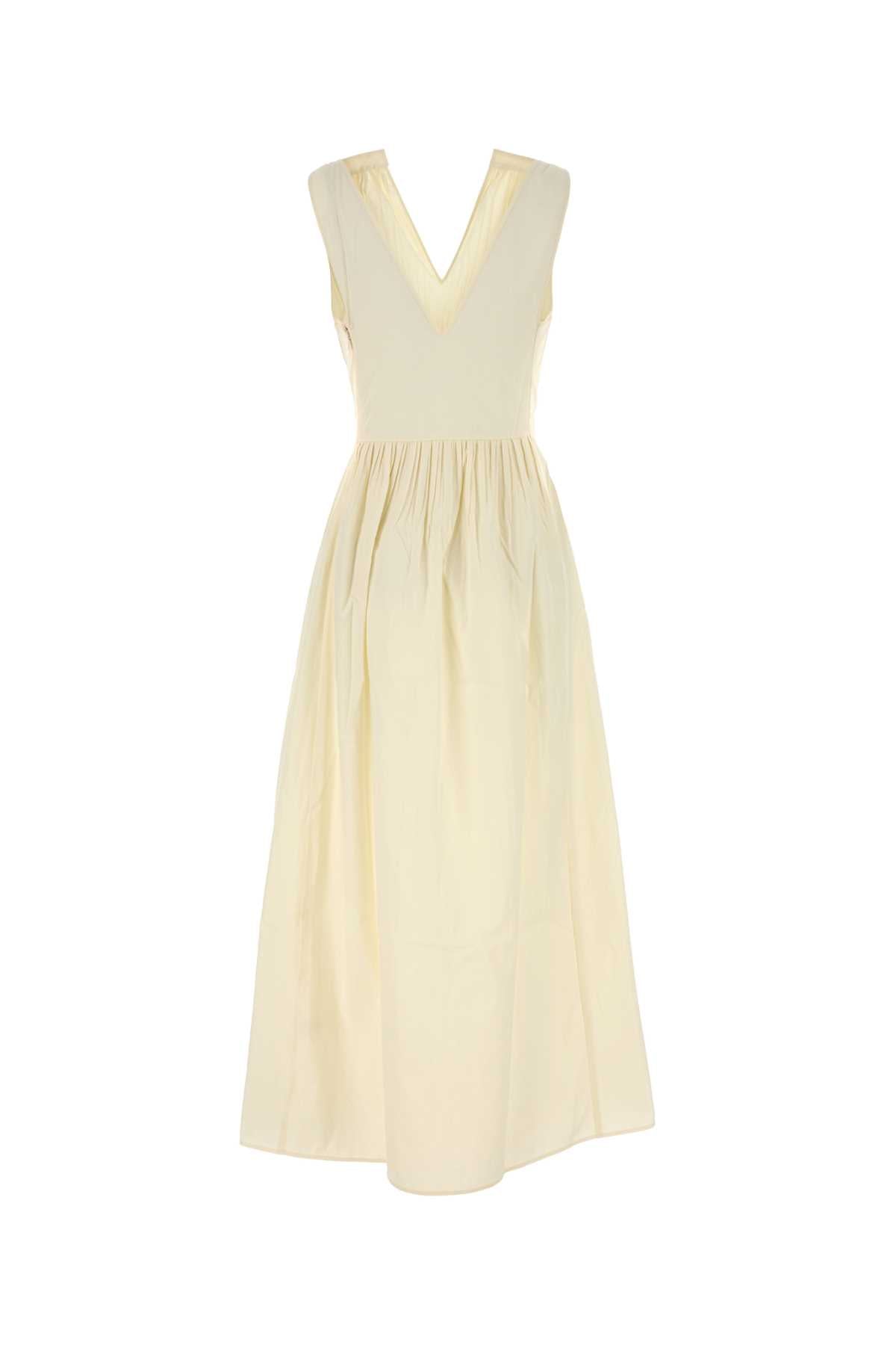 V-NECK_MIDI_DRESS_IN_POPELINE_PLISSE_ANTEACOTTON_SAND_Image_2
