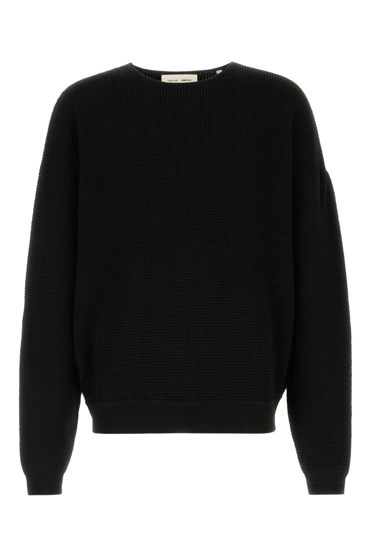 Waffle_Crewneck_90S_Sweater_192HO256161F_VINTAGEBLACK_Image_1
