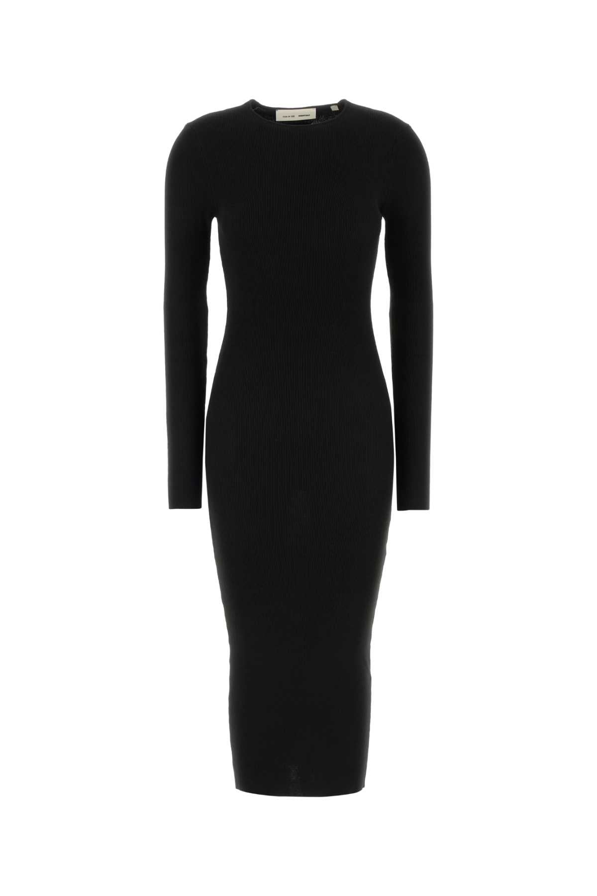Womens_Rib_Long_Sleeve_Dress_192HO259021FW_VINTAGEBLACK_Image_1